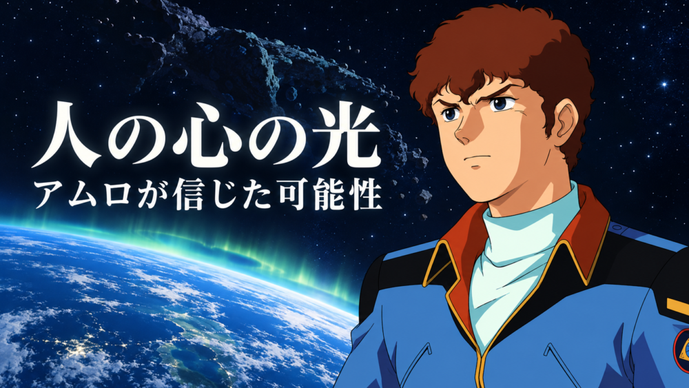 アムロと地球を描いた「人の心の光」の表紙 / Amuro and Earth, original cover illustration