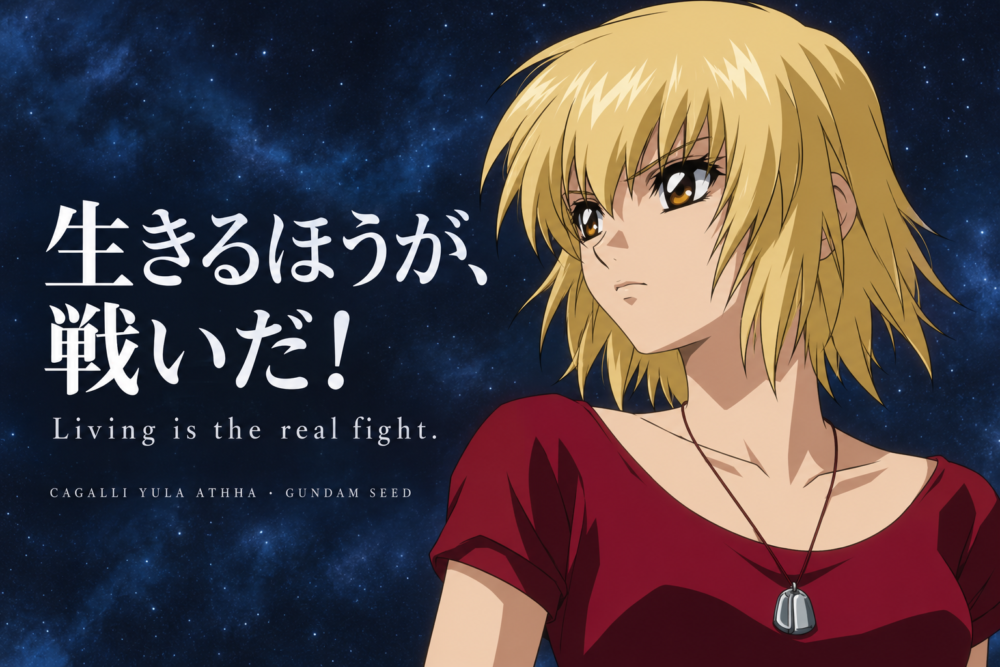 Cagalli Yula Athha with “Living is the real fight” / カガリ「生きるほうが戦いだ」