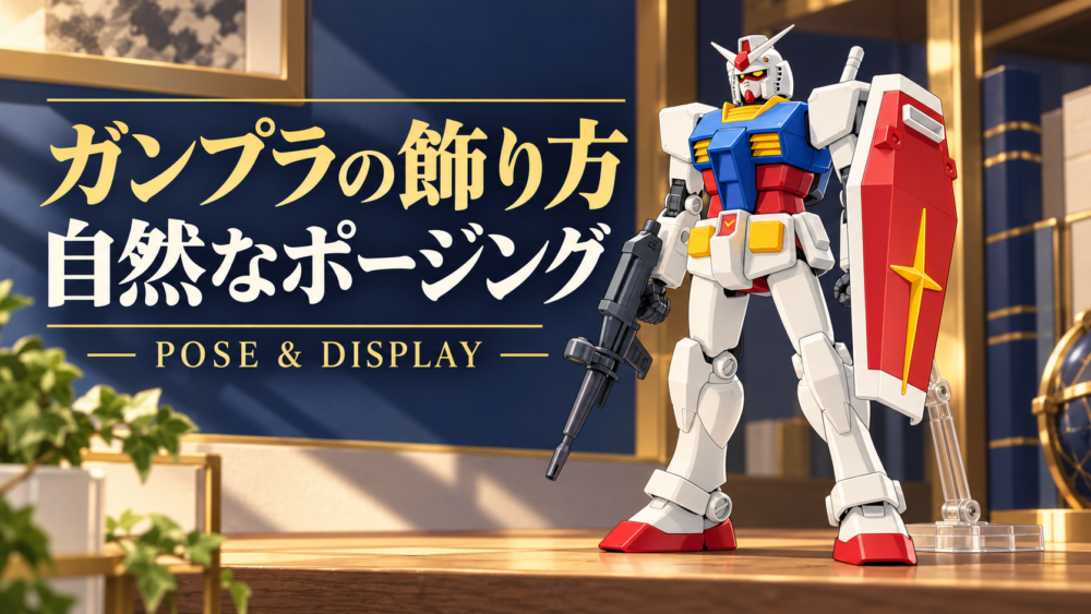 display-1：ガンプラの作り方・飾り方ガイドのイメージイラスト / Gunpla guide cover illustration