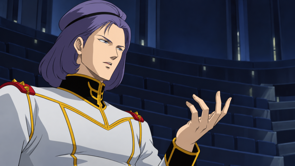 劇場跡で自らの思想を語るシロッコ / Scirocco explaining his view in an abandoned theatre