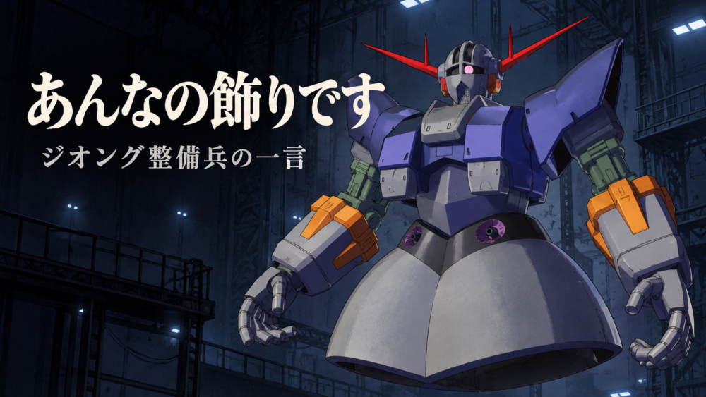 脚のないジオングと「あんなの飾りです」の表紙 / Legless Zeong, original cover illustration